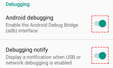 enable debugging in android