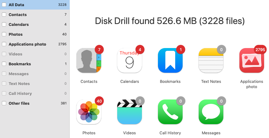 use disk drill to recover deleted photos iphone