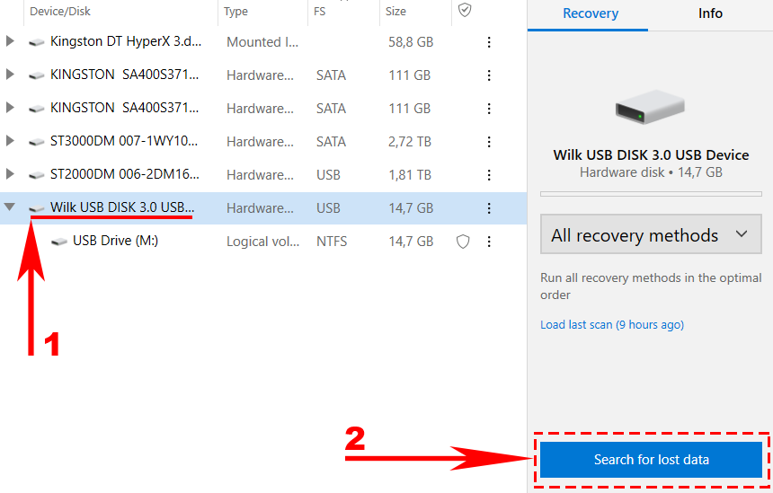 recuperare file da chiavetta USB