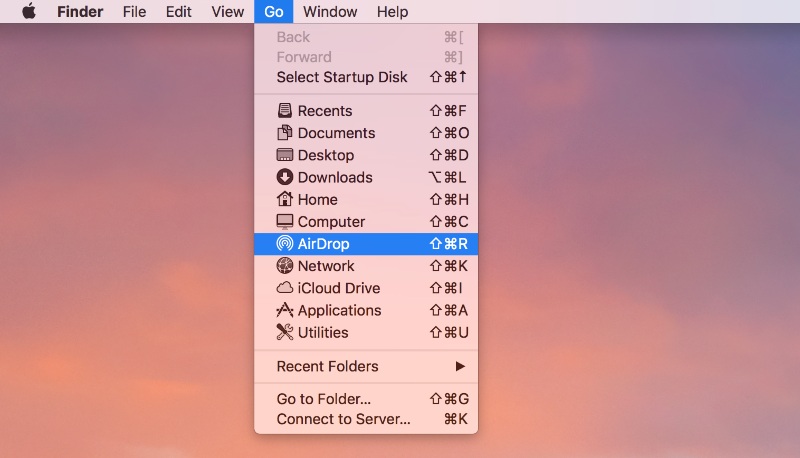 how to find Airdrop on mac