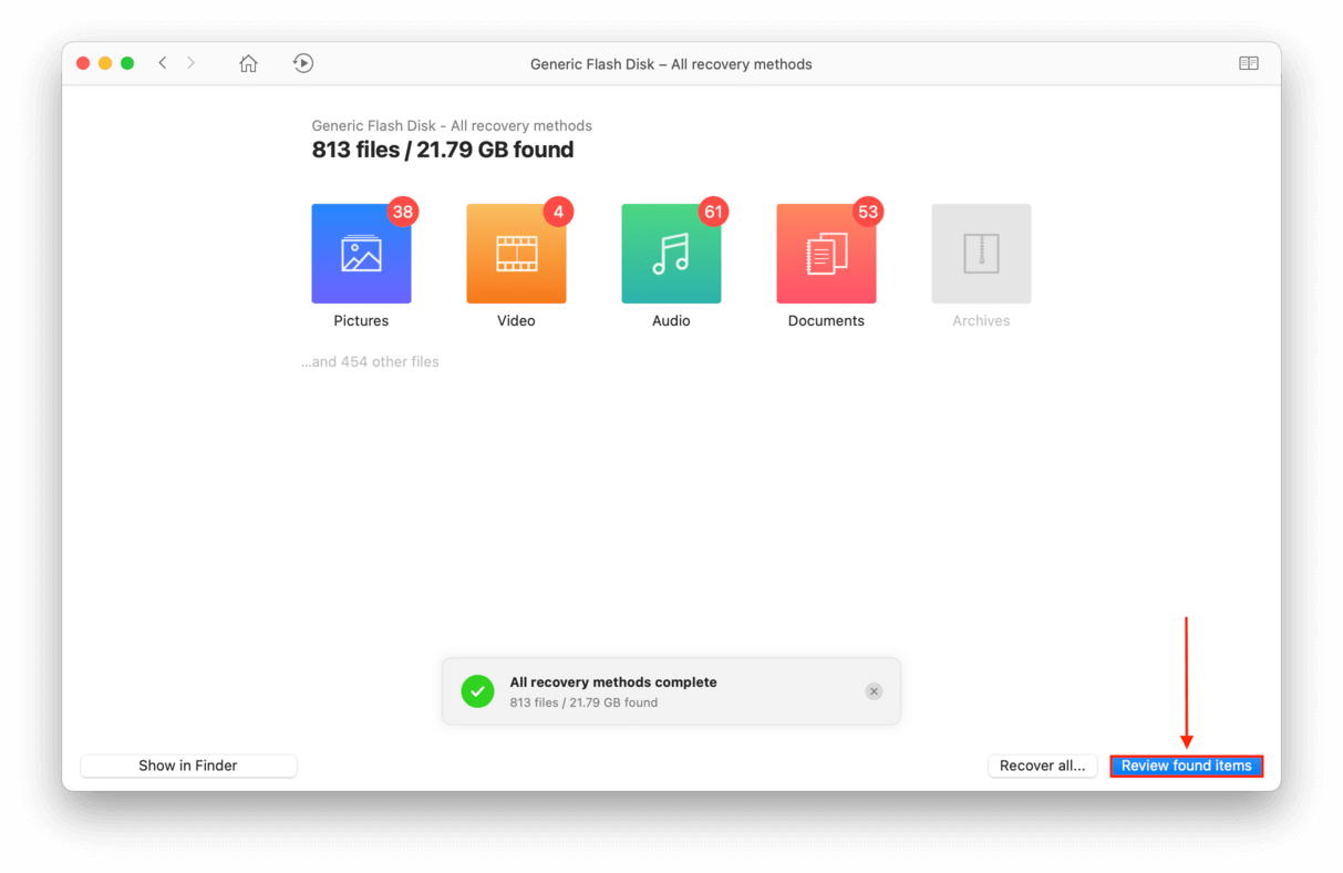 Disk Drill scanning screen