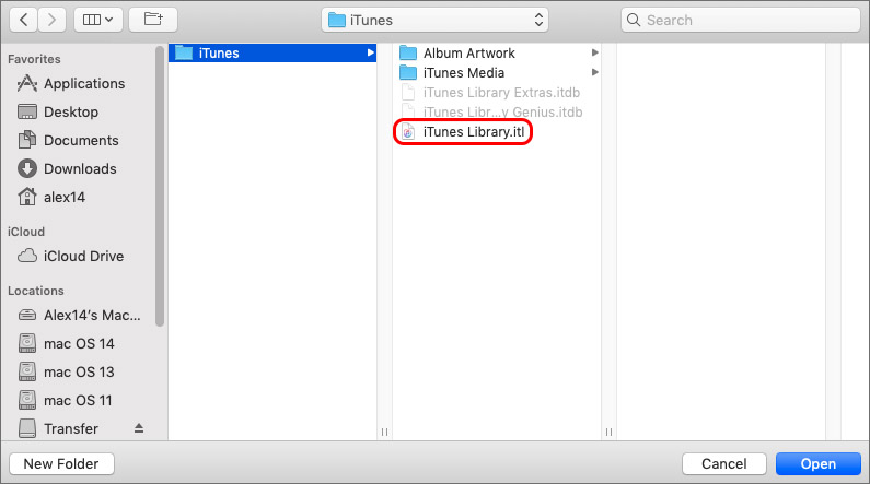 Файл itunes library itl