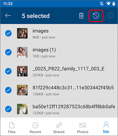 recover deleted pictures from OneDrive