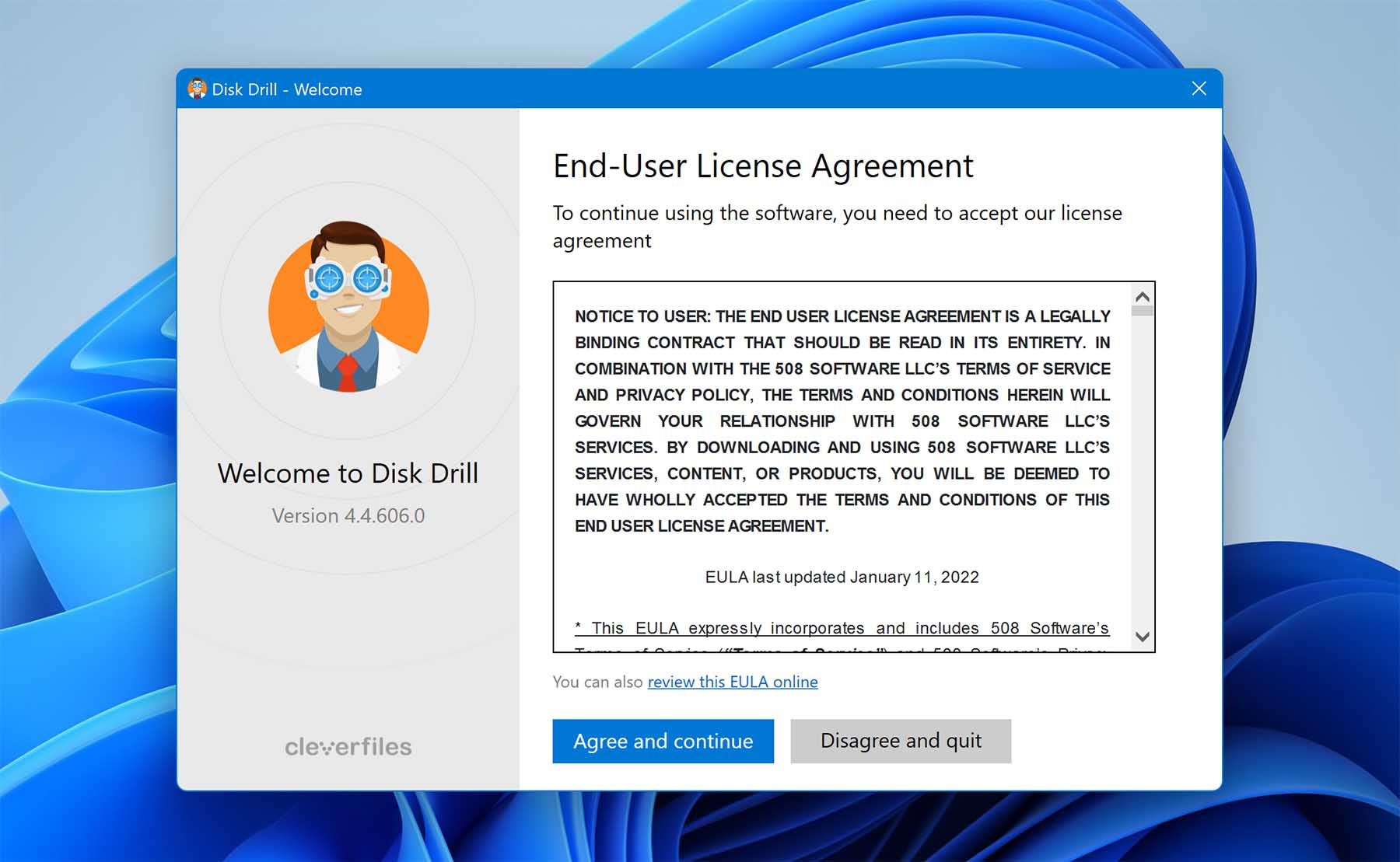 Accept the license agreement to proceed further