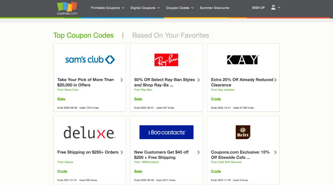 Top 10 printable coupon sites