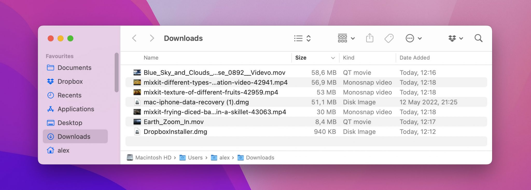 downloads folder on mac