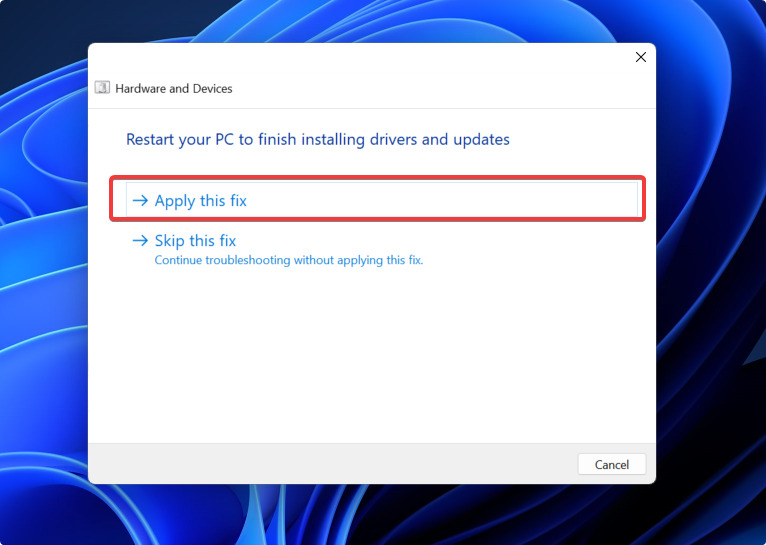 results of the device diagnostics