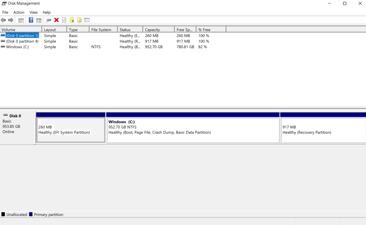 using disk management utility for file recovery