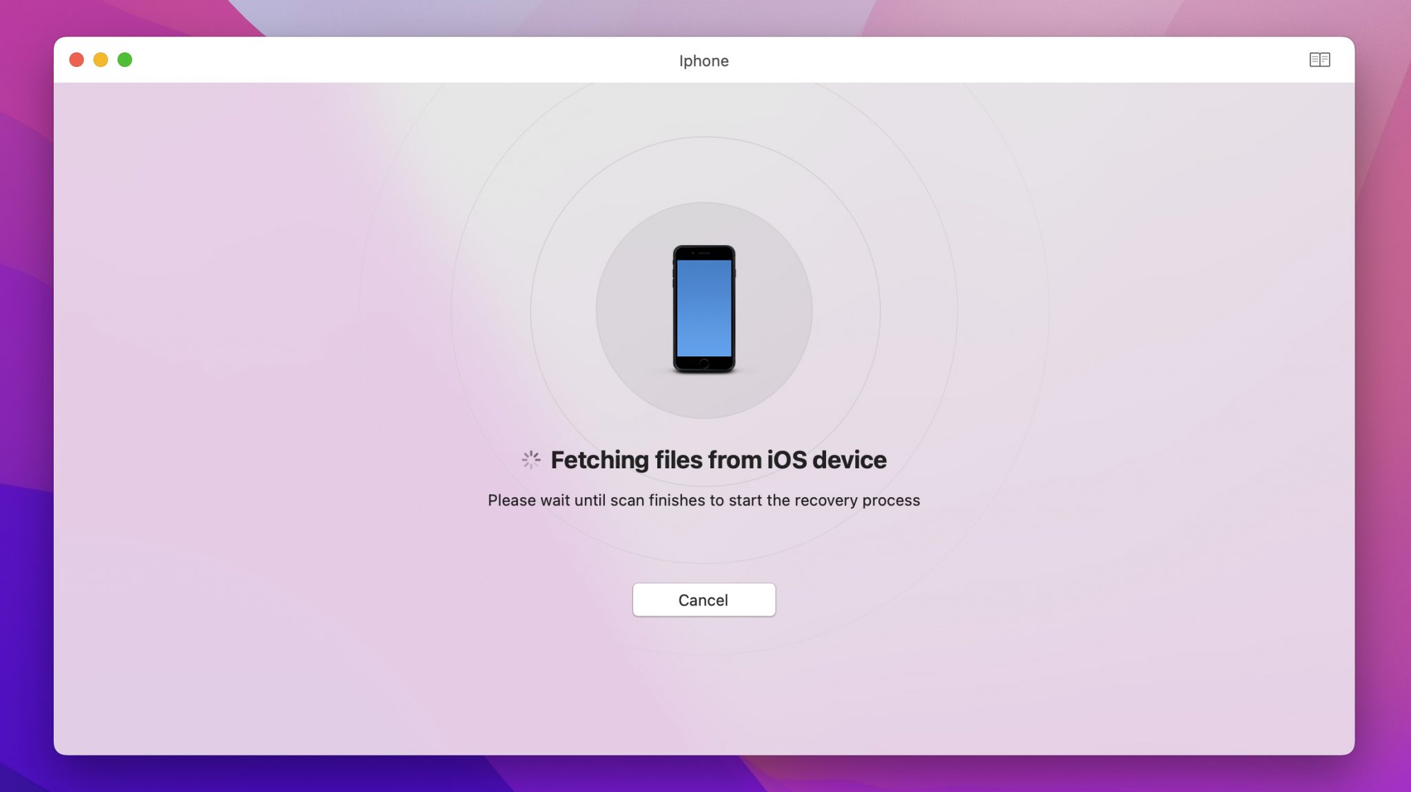disk drill searching for deleted photos from an iphone