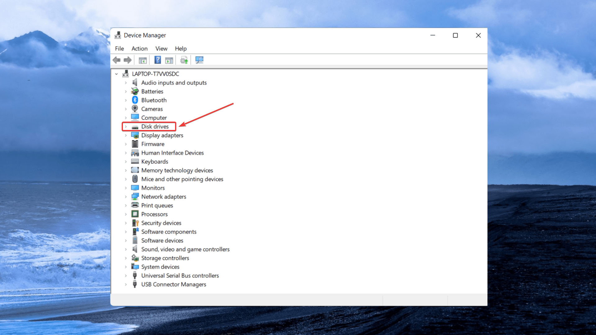 accessing disk drives from device manager