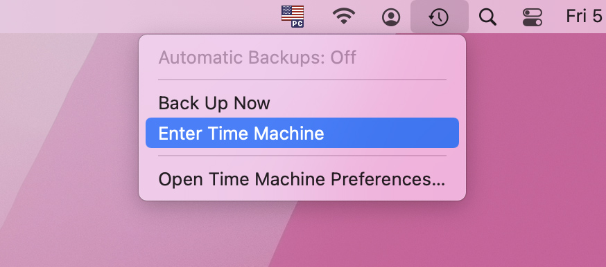 recovering lost photos from Time Machine on macOS