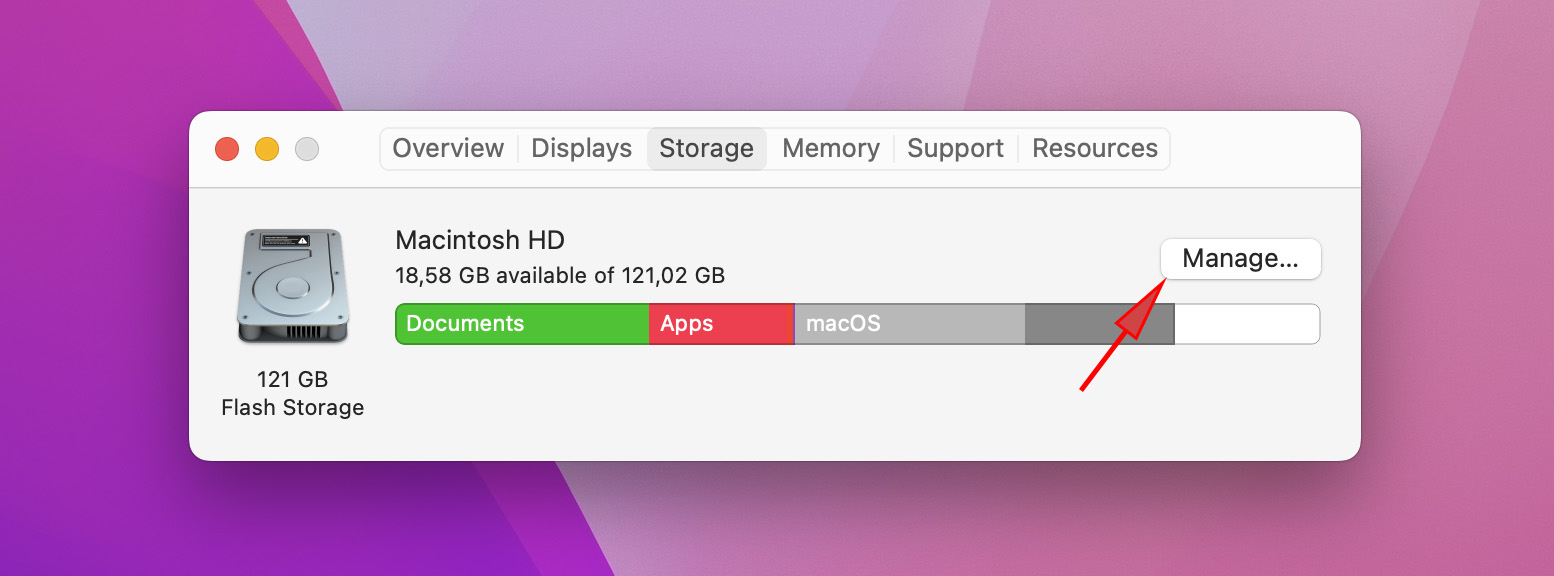 manage storage on mac