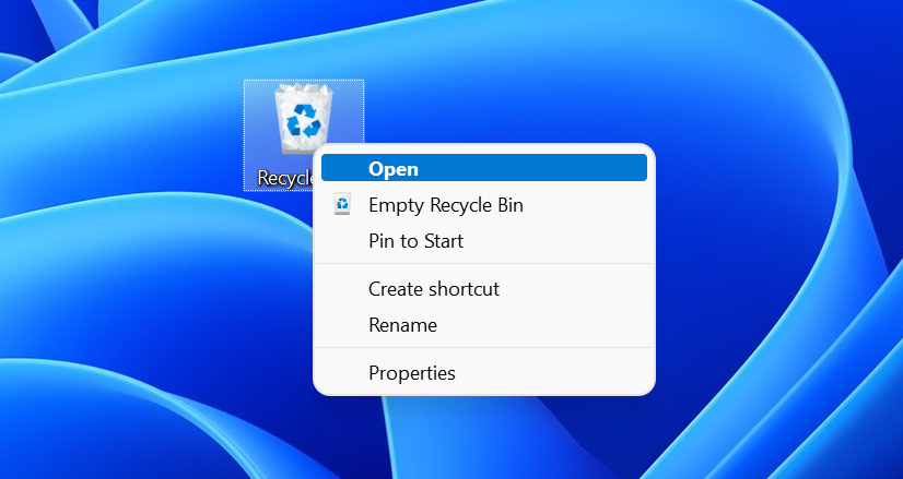 recycle bin on a Windows PC