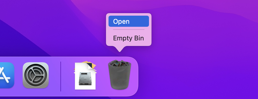 Trash on Mac computer