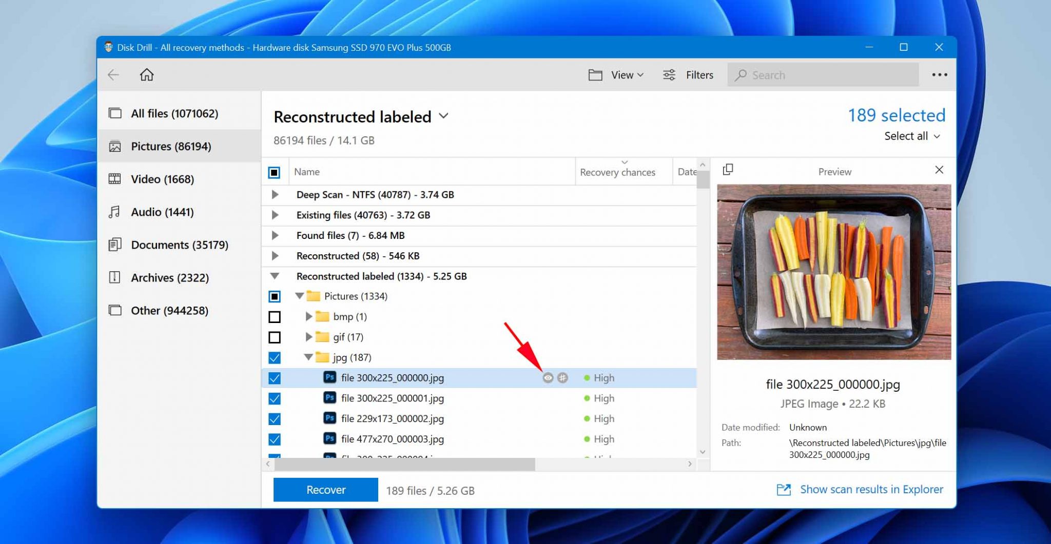 recover deleted deleted photos from Windows computer using a data recovery software