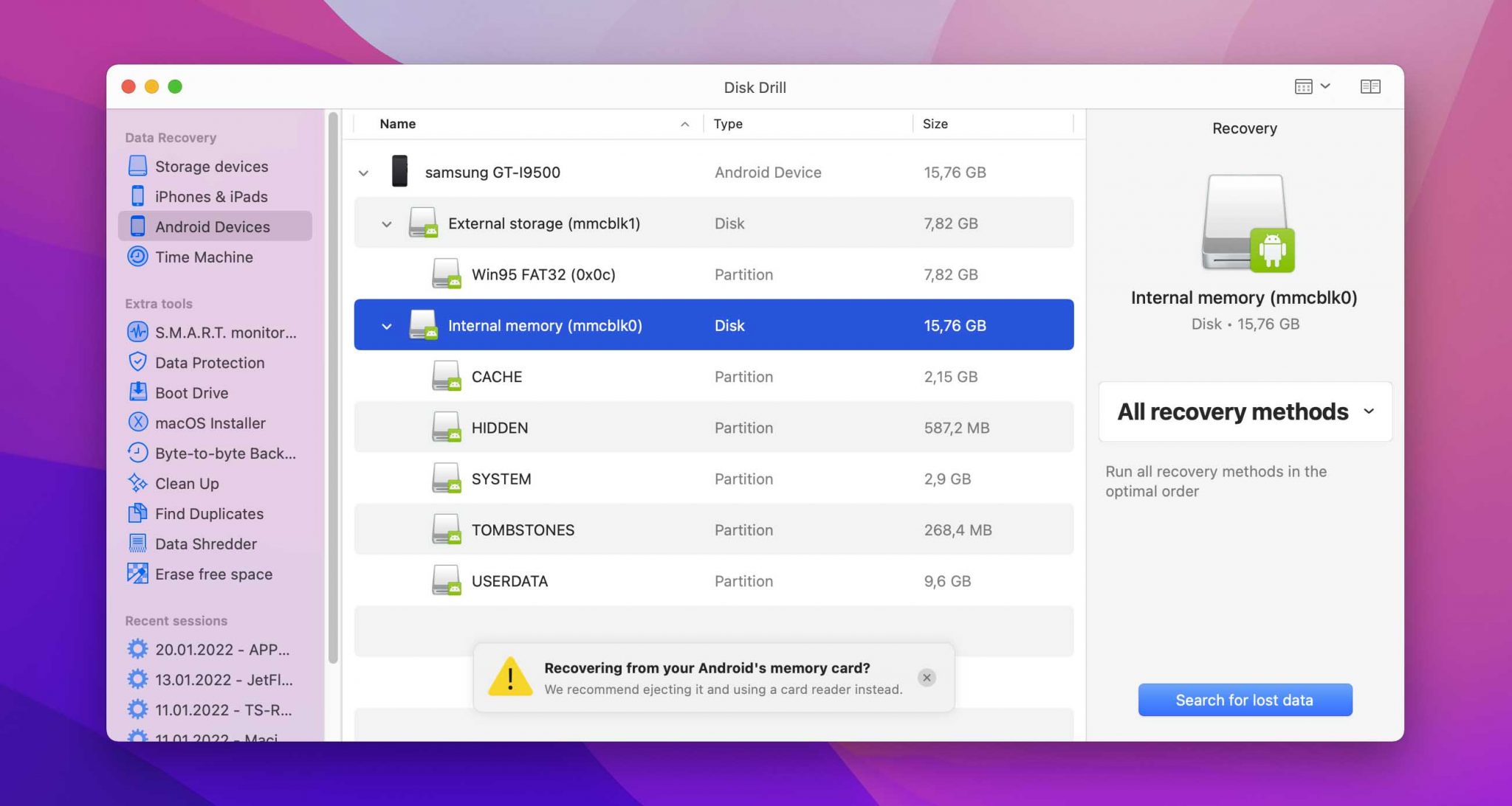 recover Android photos from Mac computer