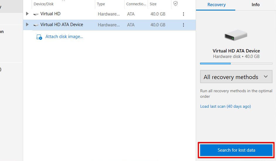 Scanning the drive for recoverable data.