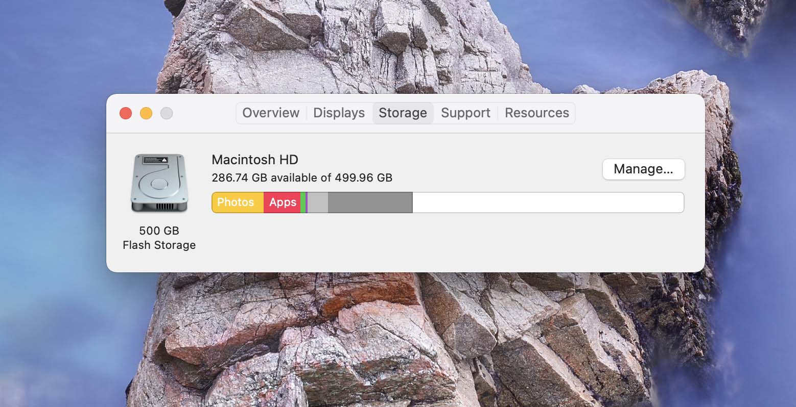 storage on Mac