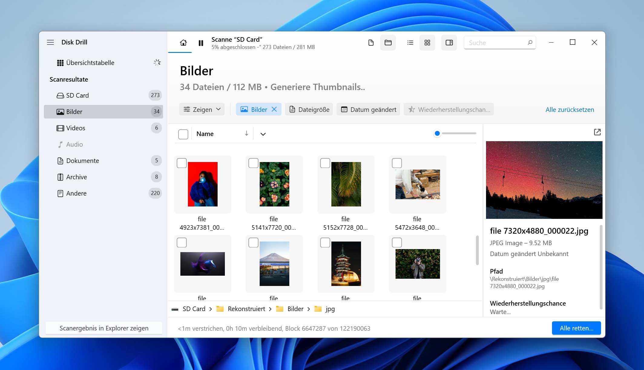 Disk Drill für Windows – Wiederherstellung von Dateien einer formatierten Speicherkarte