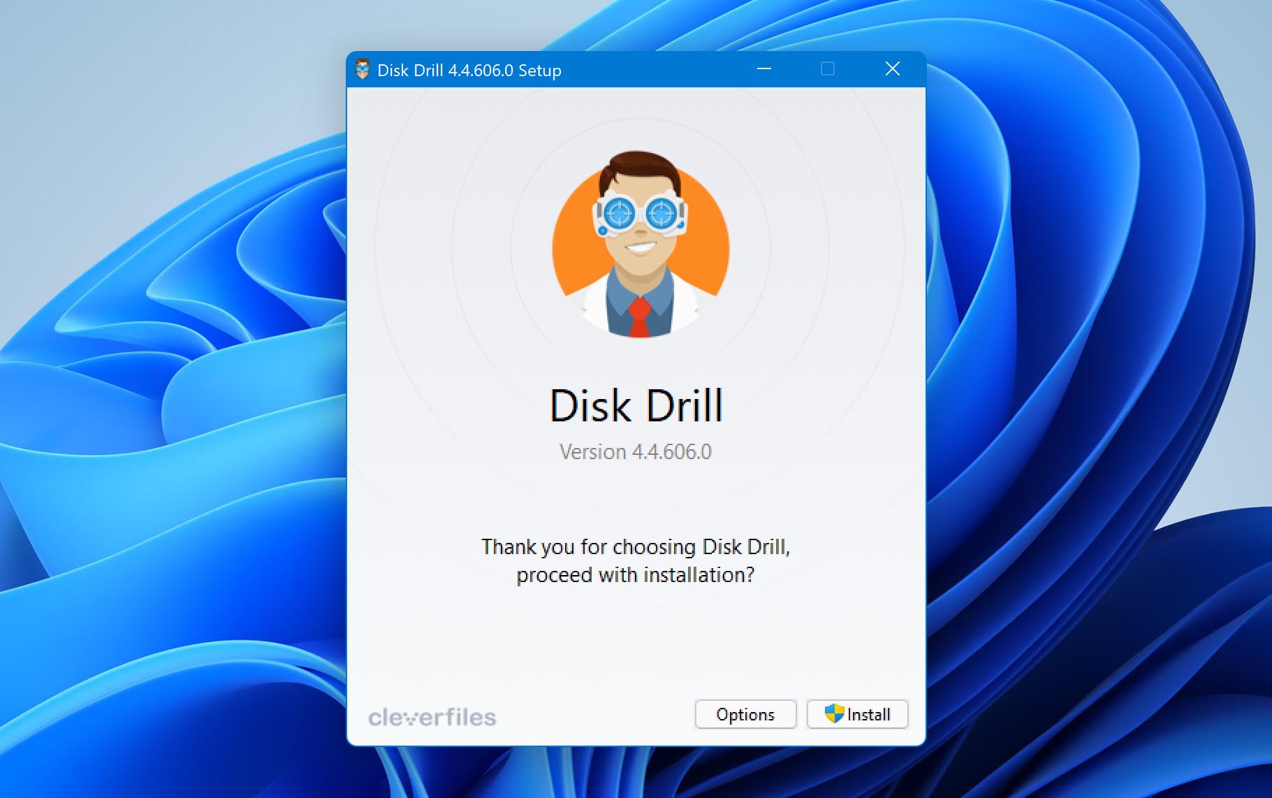 welcome setup disk drill