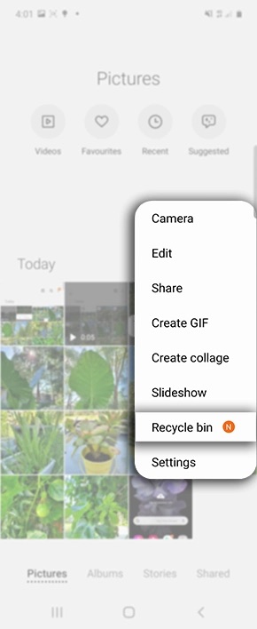 select recycle bin folder