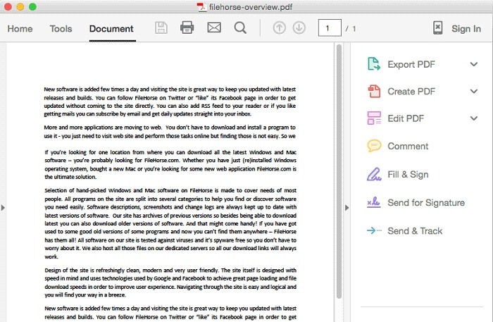 Adobe Acrobat pdf editor for Mac