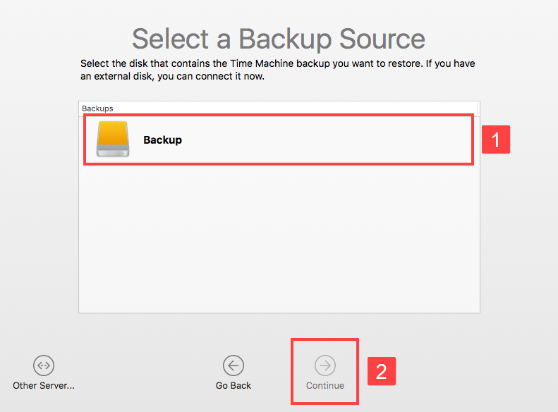 data recovery process on a MacBook pro from backup