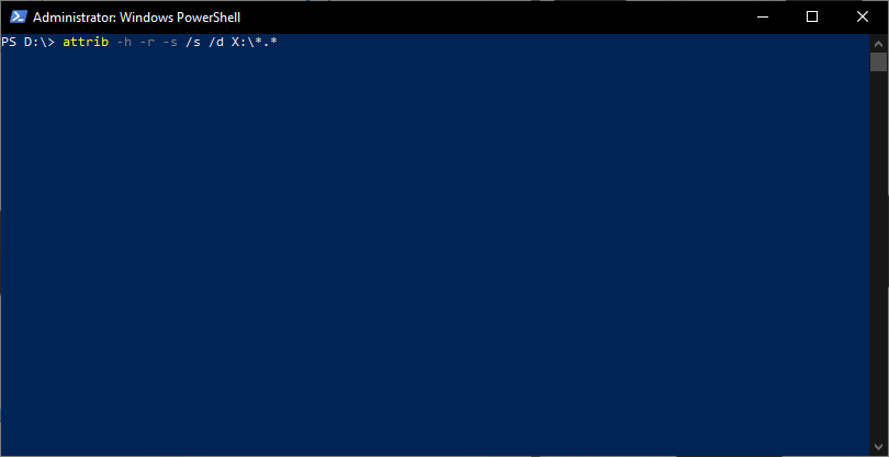 attrib command powershell