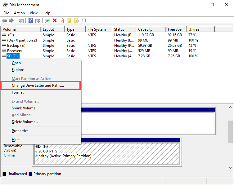 change path to fix corrupted sd card