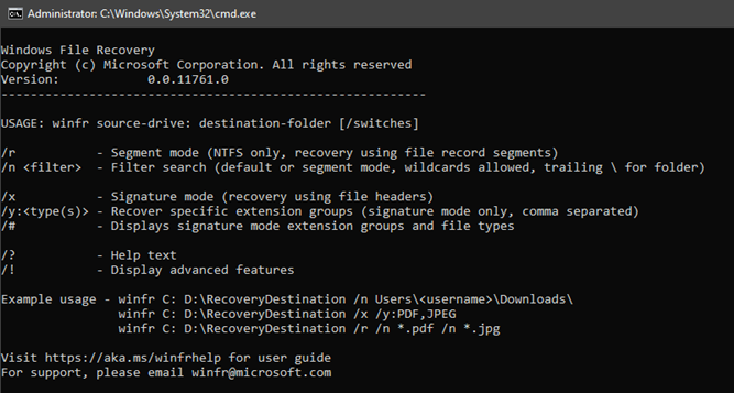 windows file recovery