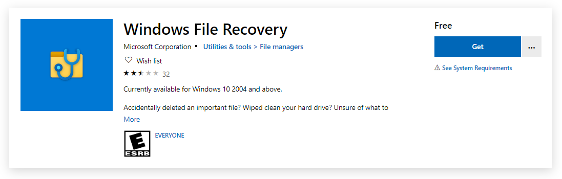 Windows File Recovery Download 