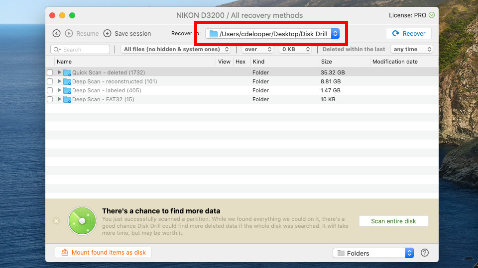 recover deleted audio files from an memory card using Disk Drill for Mac