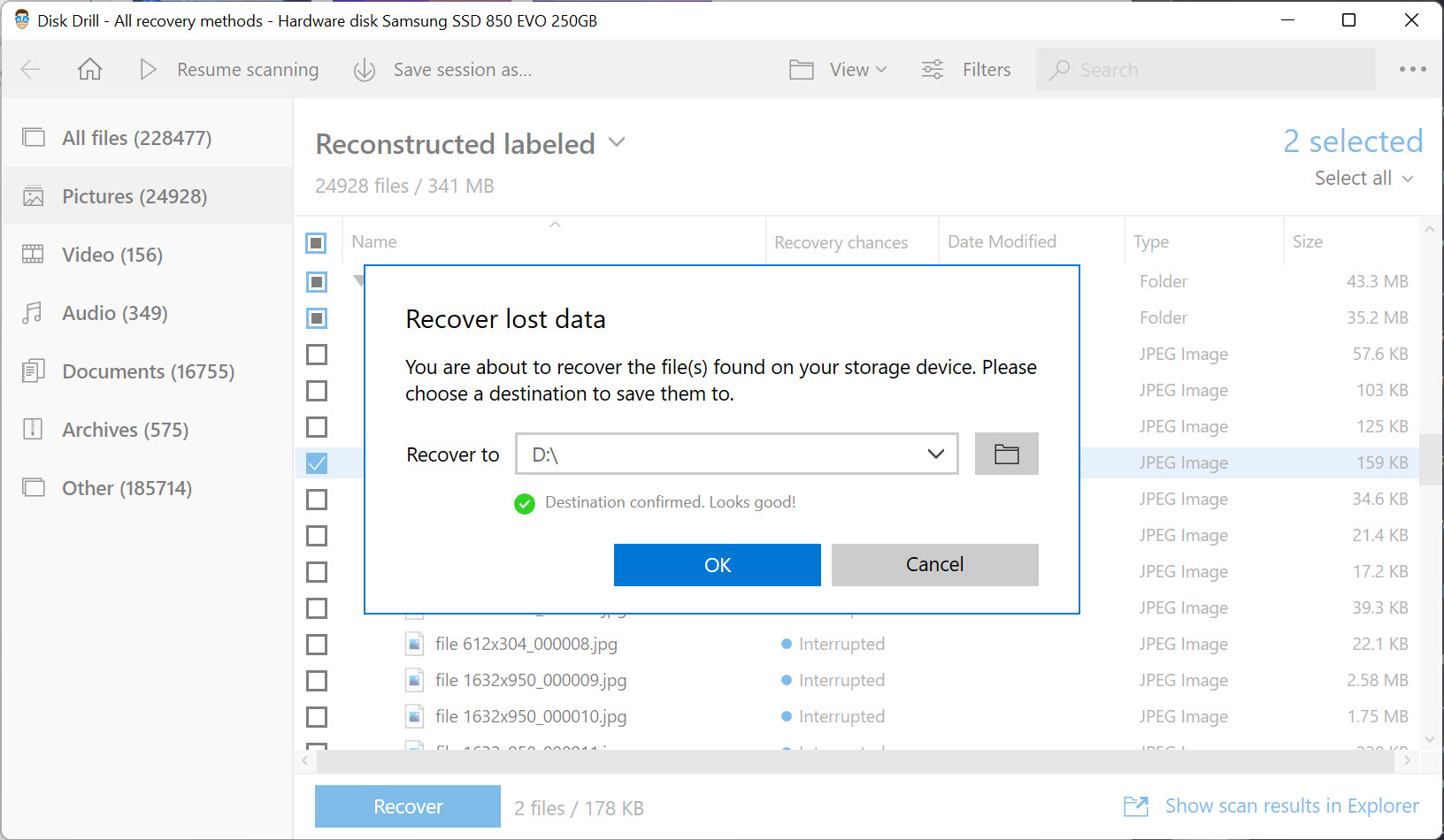 disk drill recovery folder