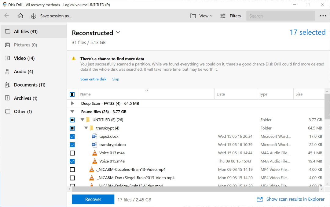 Disk Drill hard drive recovery software