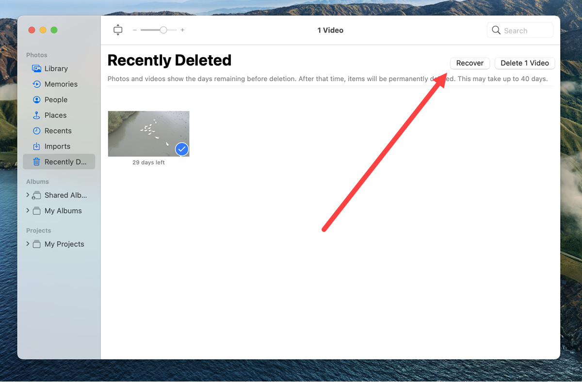 photos recover deleted video