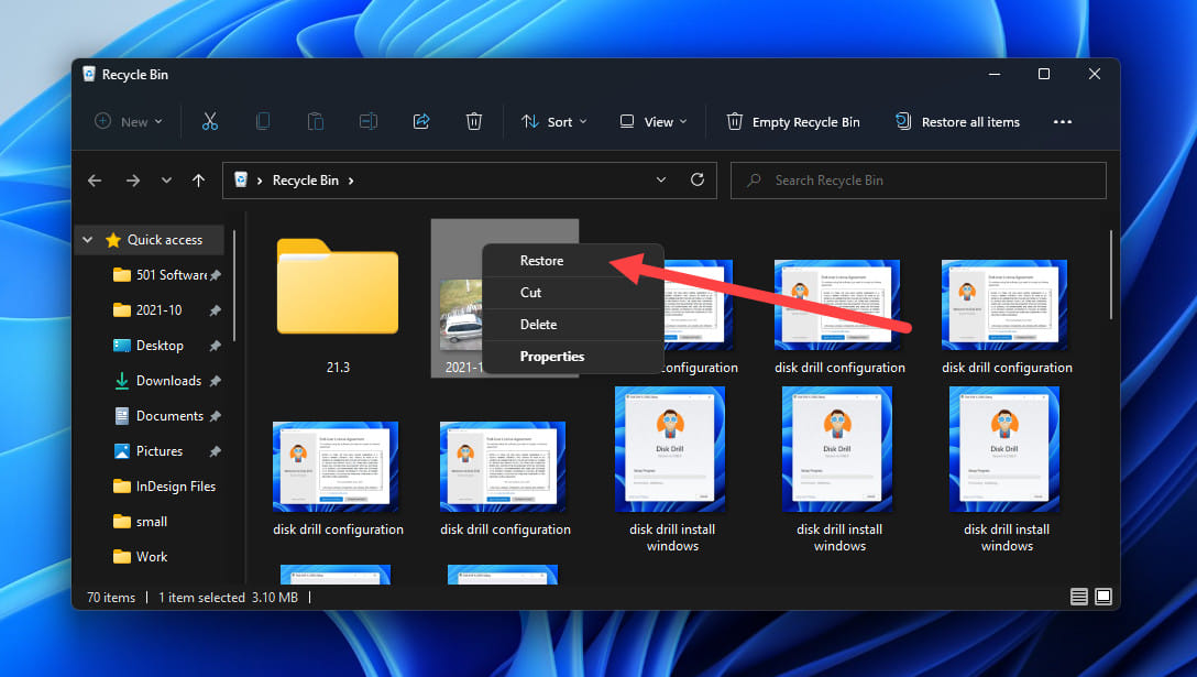 recycle bin windows 11 restore