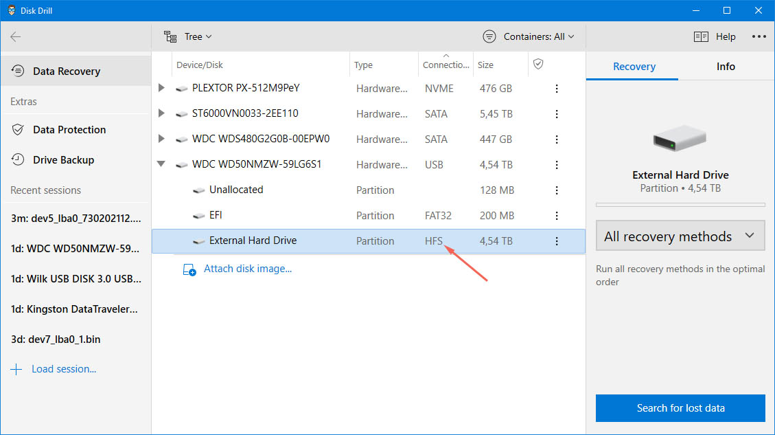 recover mac hard drive on windows