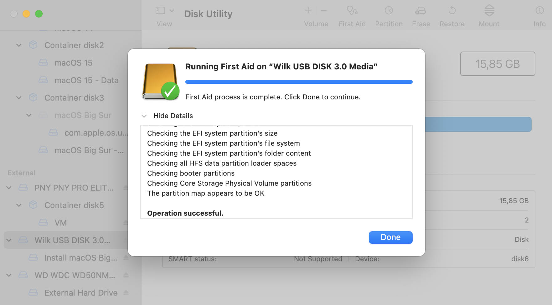 verify disk could not unmount disk