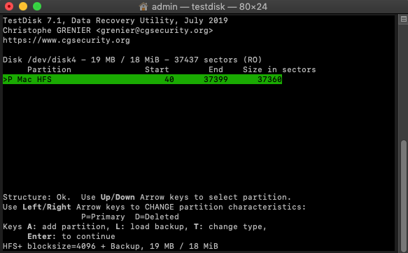 Restore lost partitions with TestDisk