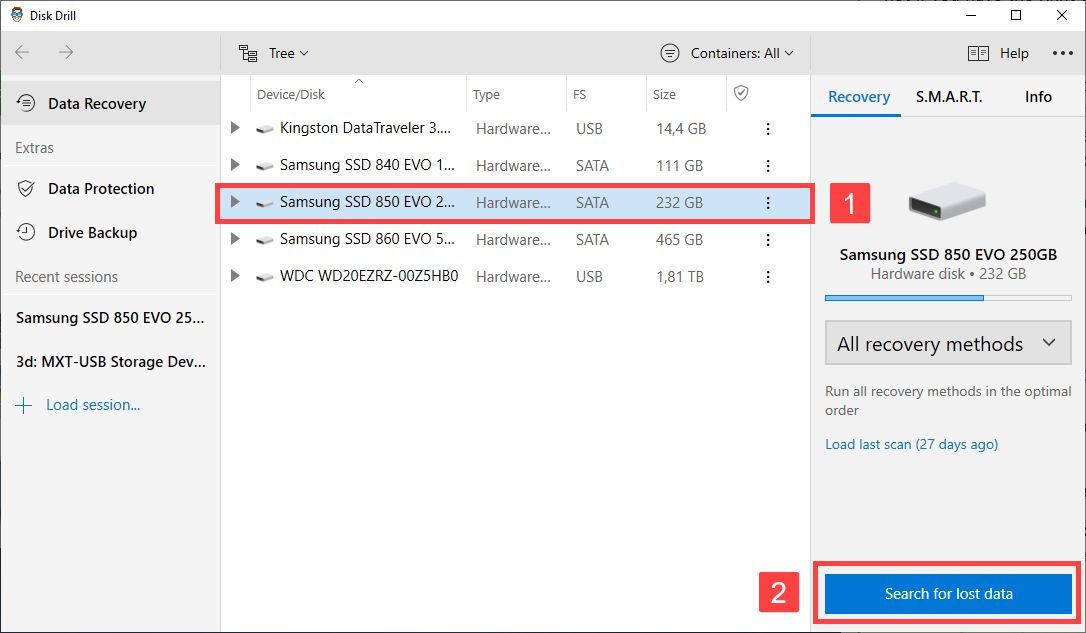 raw drive recovery with Disk Drill