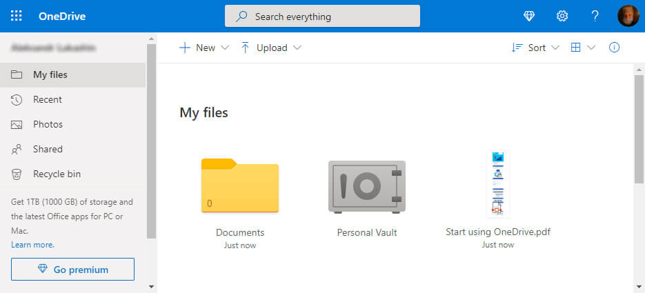 OneDrive online backup service