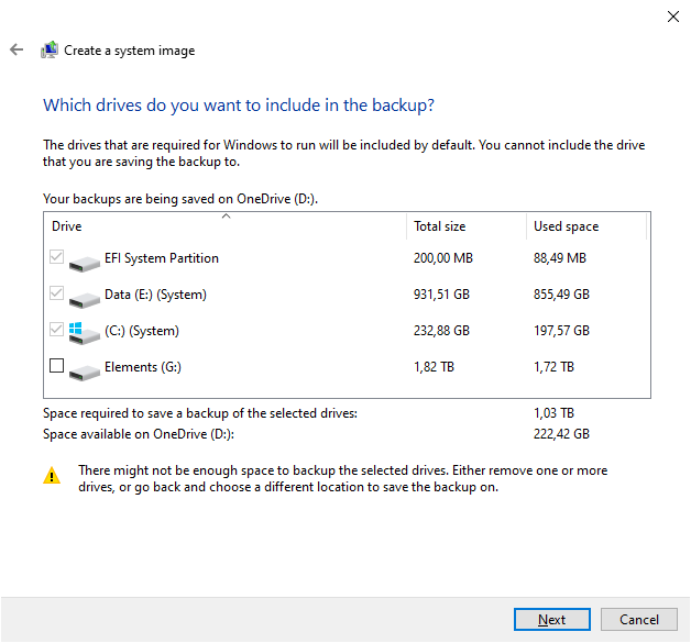 windows 7 select drives backup