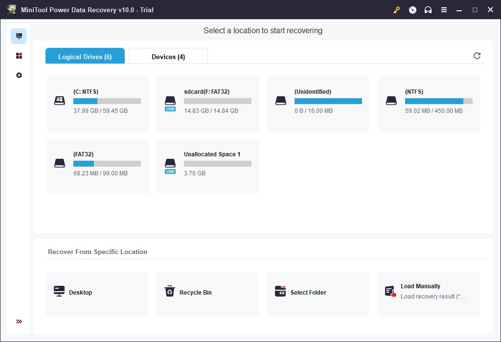 MiniTool Power Data Recovery interface