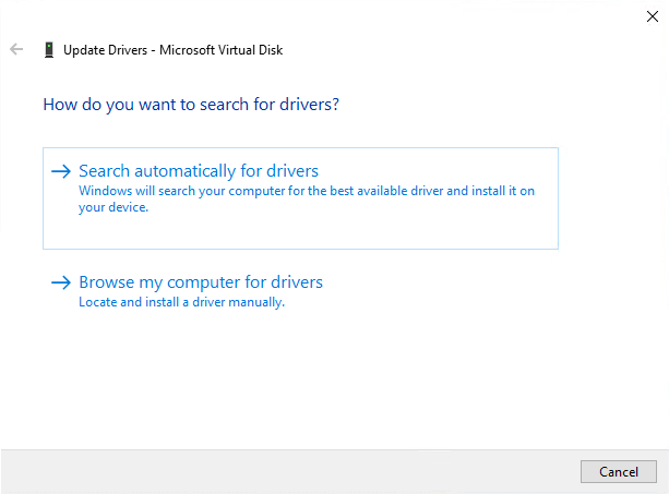 Search automatically for drivers