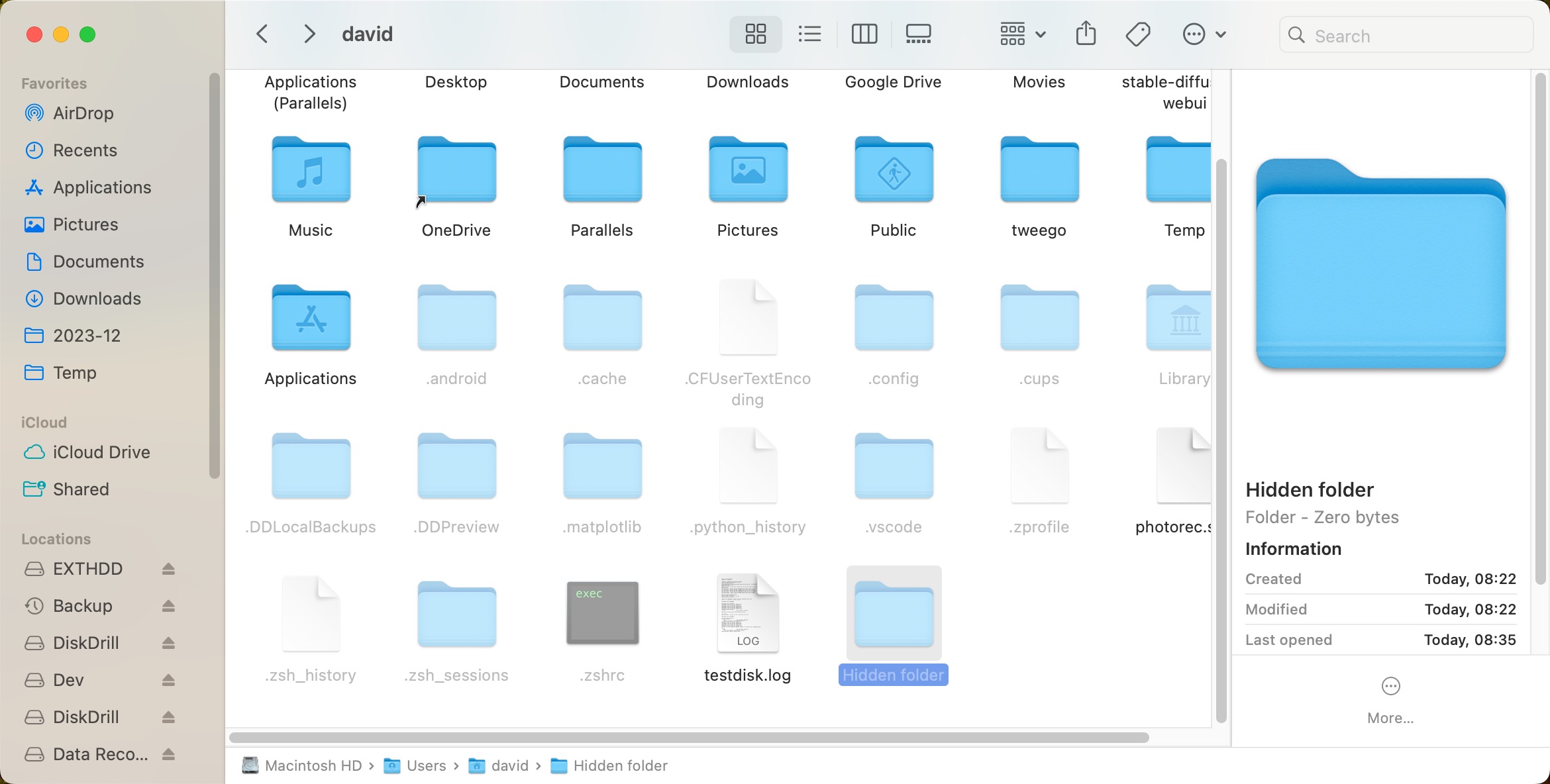 hidden files macos