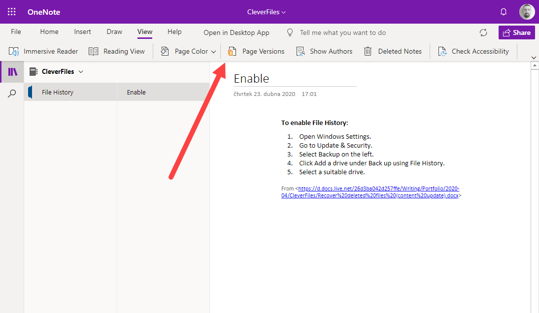 how to delete onenote notebook page