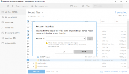 Disk Drill Recover File