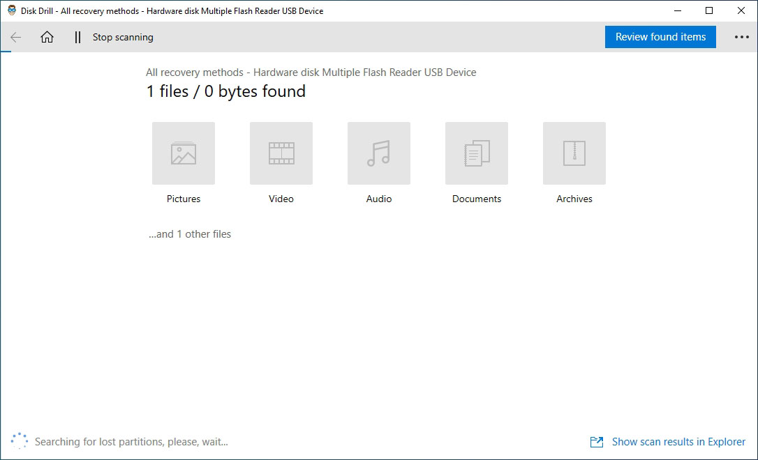 Disk Drill scanning locked SD card