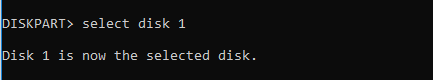 Diskpart select disk
