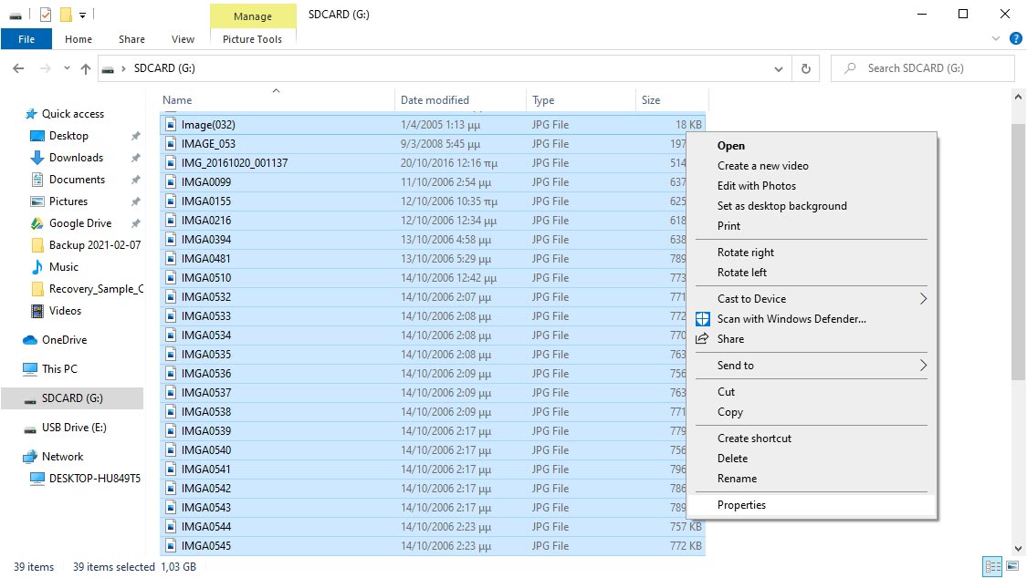 Check locked SD card file Properties